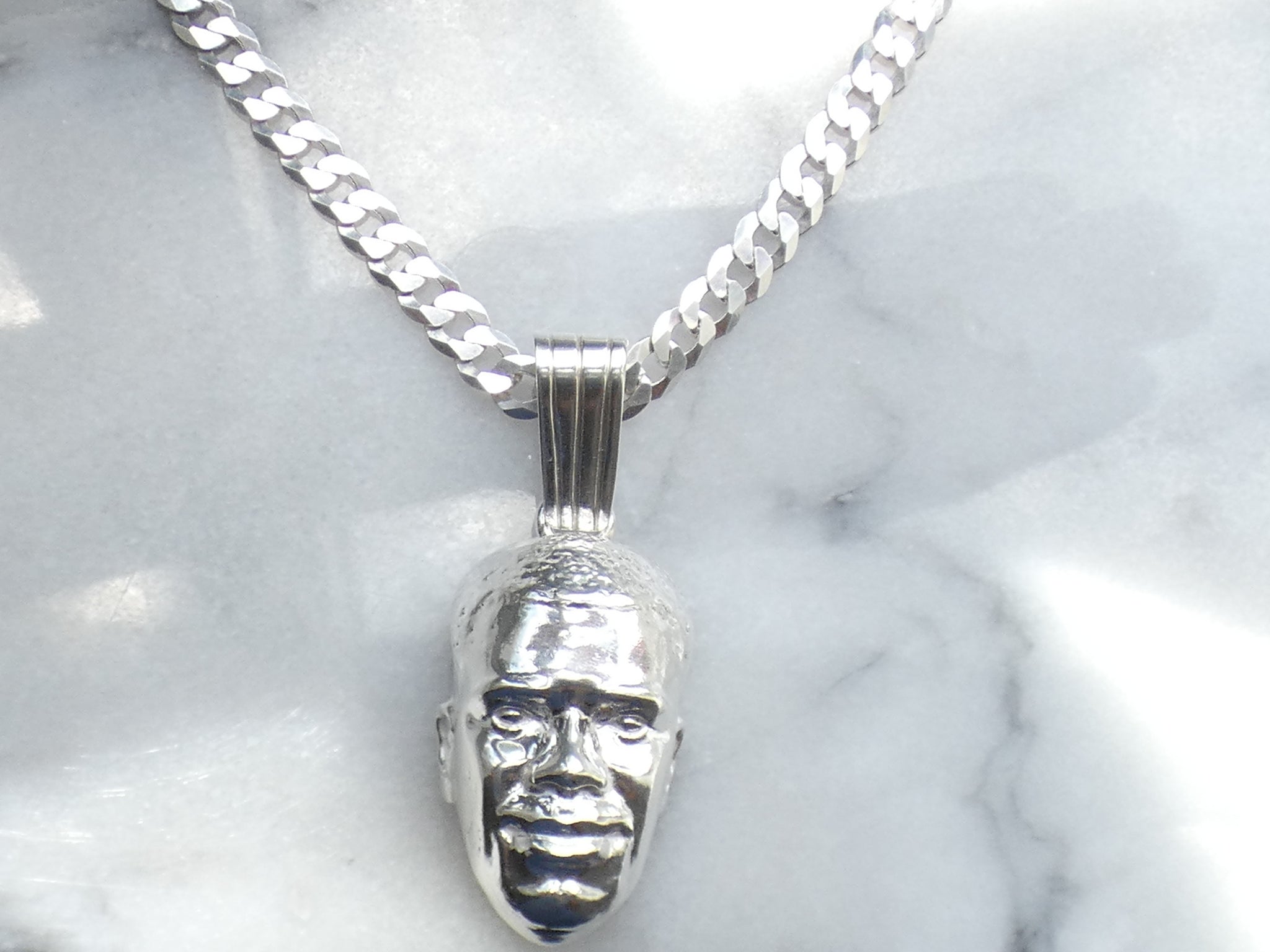 Face Pendant with Cuban Chain